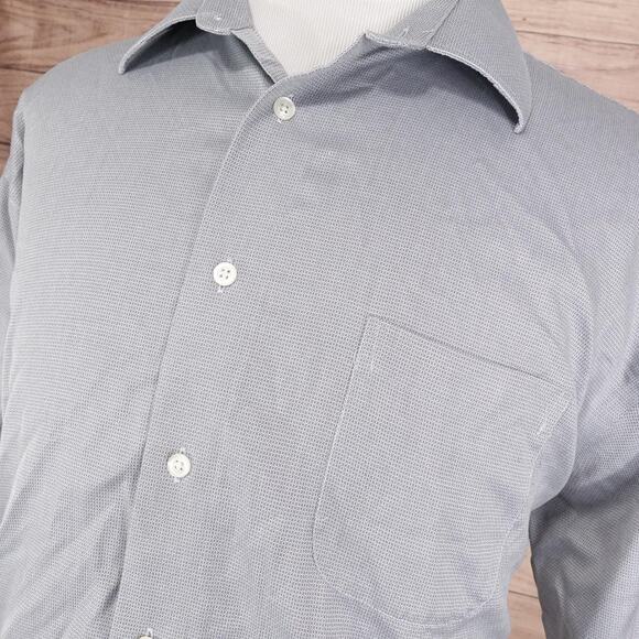 Joseph Abboud Shirt Mens 18.5 34/35 Gray Non Iron Classic Fit Dress Long Sleeve - Picture 2 of 7